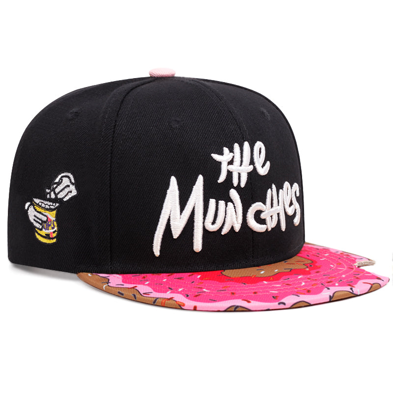 Black snapback cap for streetwear lovers Stylish hat with adjustable strap and free shipping